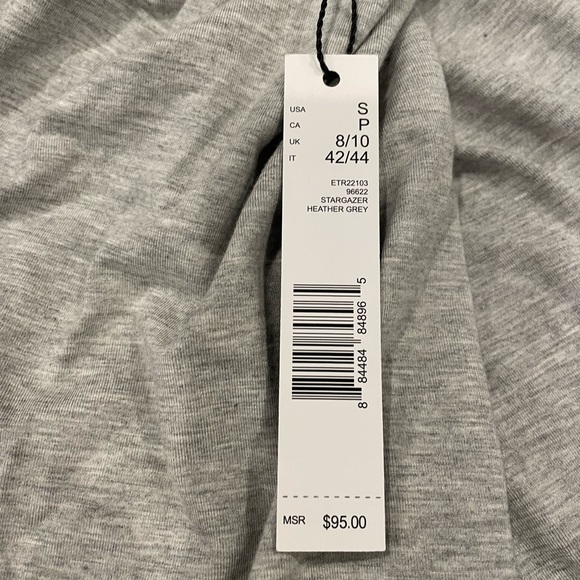 Tahari gray mock neck cotton blouse - Picture 6 of 6